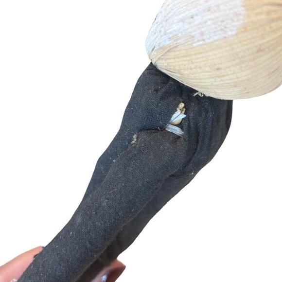 Vintage Style Corn Husk Scarecrow Skeleton Spooky Folk Art Figure Halloween - Picture 4 of 8